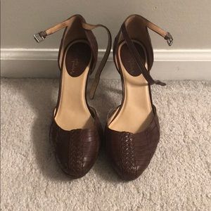 Cole Haan huarache ankle strap pumps